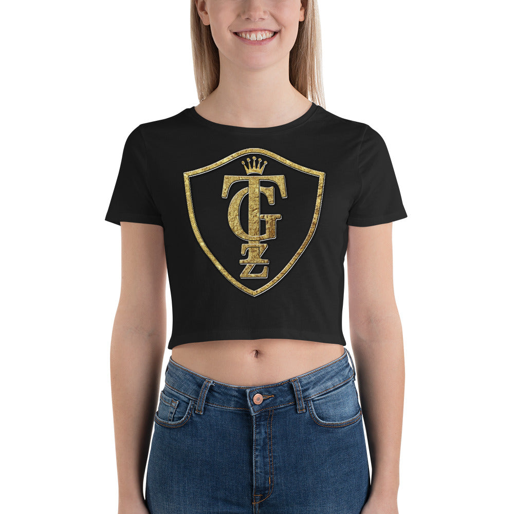 Premium Women’s GTZ Classic Crown Collection (Gold) Crop Tee