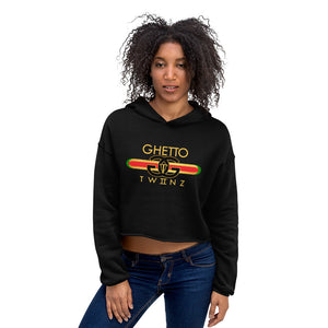 Premium Women's Ghetto Twiinz- GGT (Red) Crop Hoodie