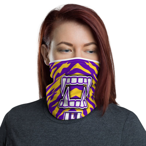 Purple and Gold Tiger Face Covering