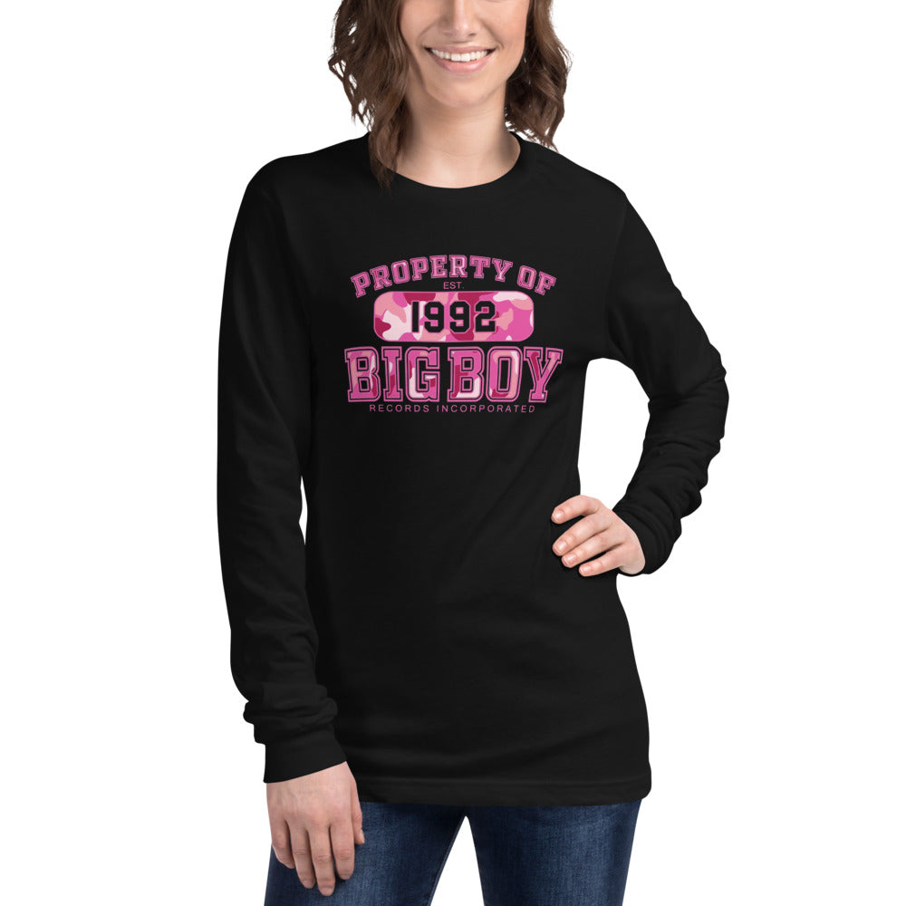 Premium Unisex Property Of Big Boy Records Pink (LS) Tee